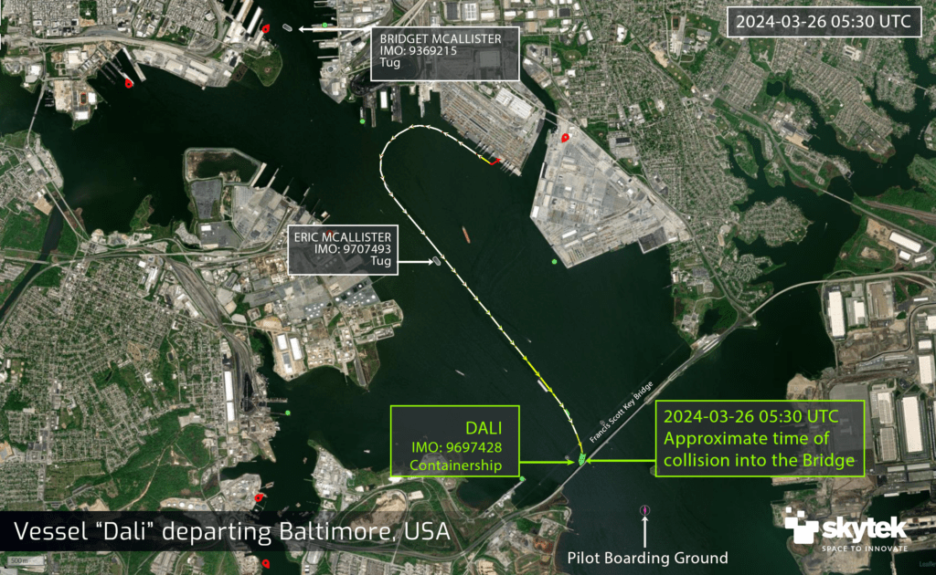 Skytek - The Francis Scott Bridge: Maritime incident